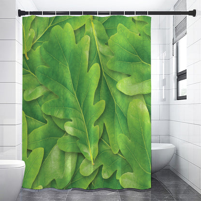 Green Oak Leaf Print Shower Curtain