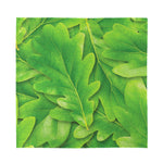 Green Oak Leaf Print Silk Bandana