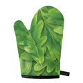 Green Oak Leaf Print Single Oven Mitt