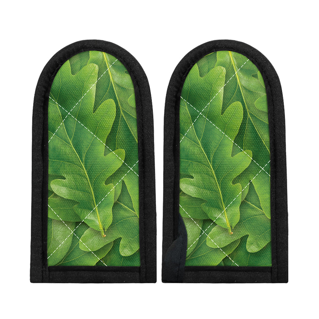 Green Oak Leaf Print Skillet Handle Cover