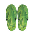 Green Oak Leaf Print Slippers