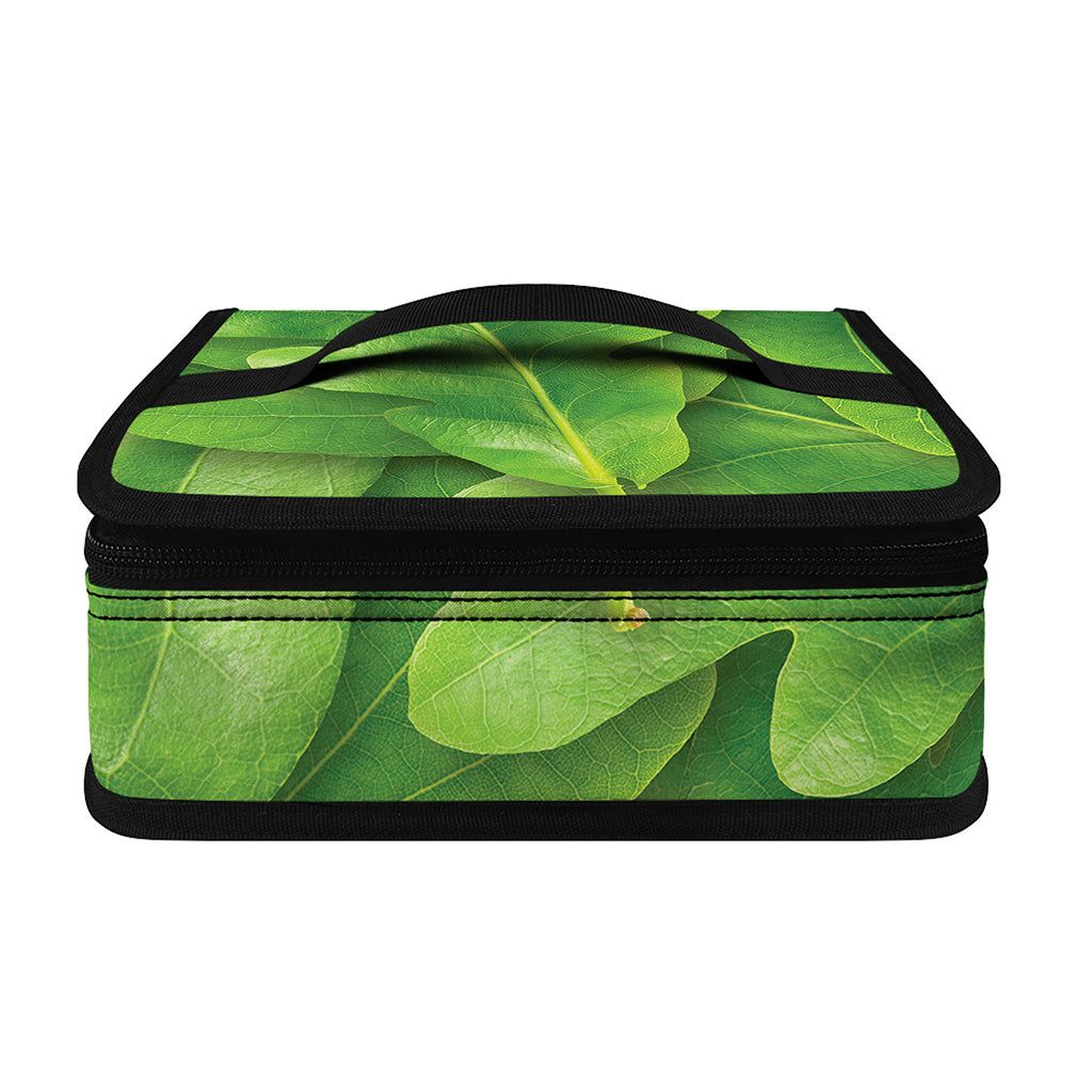 Green Oak Leaf Print Small Lunch Bag