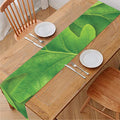 Green Oak Leaf Print Table Runner