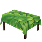 Green Oak Leaf Print Tablecloth