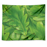 Green Oak Leaf Print Tapestry