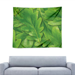Green Oak Leaf Print Tapestry