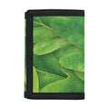 Green Oak Leaf Print Trifold Wallet