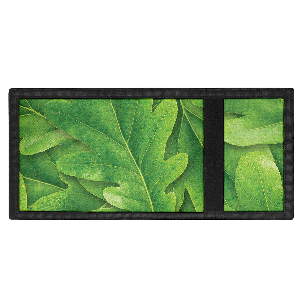Green Oak Leaf Print Trifold Wallet