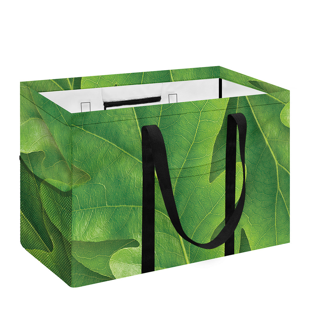 Green Oak Leaf Print Utility Tote Bag