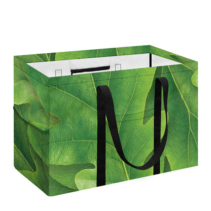 Green Oak Leaf Print Utility Tote Bag