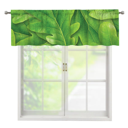 Green Oak Leaf Print Window Valance