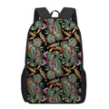 Green Orange And Pink Paisley Print 17 Inch Backpack