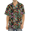 Green Orange And Pink Paisley Print Aloha Shirt