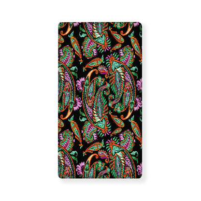 Green Orange And Pink Paisley Print Baby Crib Sheet