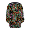 Green Orange And Pink Paisley Print Baby Seat Cover
