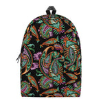 Green Orange And Pink Paisley Print Backpack