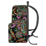 Green Orange And Pink Paisley Print Backpack