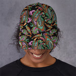 Green Orange And Pink Paisley Print Baseball Cap