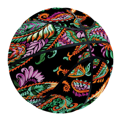Green Orange And Pink Paisley Print Basketball