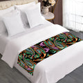 Green Orange And Pink Paisley Print Bed Runner
