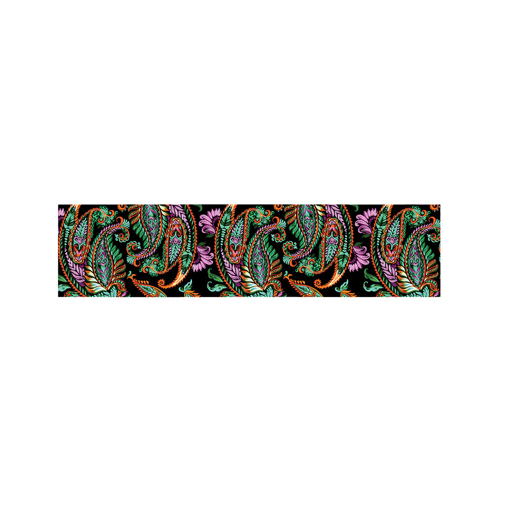 Green Orange And Pink Paisley Print Bed Runner