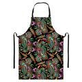 Green Orange And Pink Paisley Print Bib Apron With Pocket