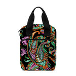 Green Orange And Pink Paisley Print Bible Tote Bag