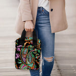 Green Orange And Pink Paisley Print Bible Tote Bag