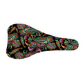 Green Orange And Pink Paisley Print Bicycle Seat Cover