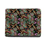 Green Orange And Pink Paisley Print Bifold Wallet