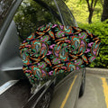 Green Orange And Pink Paisley Print Car Side Mirror Covers