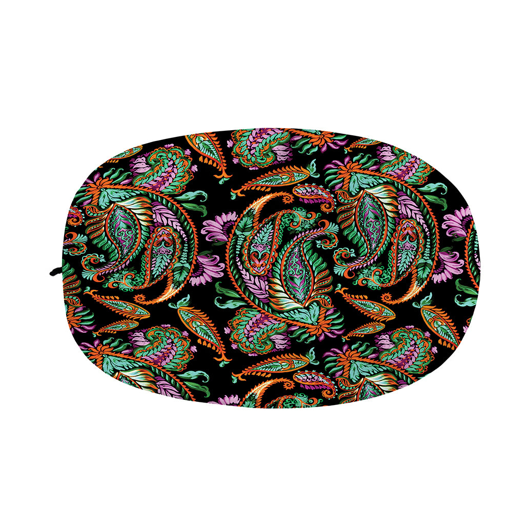 Green Orange And Pink Paisley Print Car Side Mirror Covers