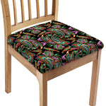 Green Orange And Pink Paisley Print Chair Cushion Cover