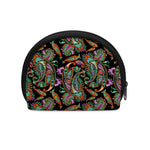 Green Orange And Pink Paisley Print Coin Purse