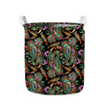Green Orange And Pink Paisley Print Collapsible Laundry Basket