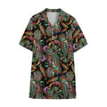 Green Orange And Pink Paisley Print Cotton Hawaiian Shirt
