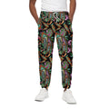 Green Orange And Pink Paisley Print Cotton Sweatpants