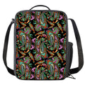 Green Orange And Pink Paisley Print Crossbody Lunch Bag