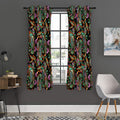 Green Orange And Pink Paisley Print Grommet Curtain Panels
