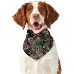 Green Orange And Pink Paisley Print Dog Bandana