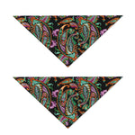 Green Orange And Pink Paisley Print Dog Bandana