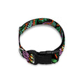 Green Orange And Pink Paisley Print Dog Collar