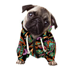 Green Orange And Pink Paisley Print Dog Zip Up Hoodie