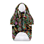 Green Orange And Pink Paisley Print Dog Zip Up Hoodie