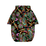 Green Orange And Pink Paisley Print Dog Zip Up Hoodie