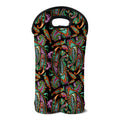 Green Orange And Pink Paisley Print Double Neoprene Wine Tote