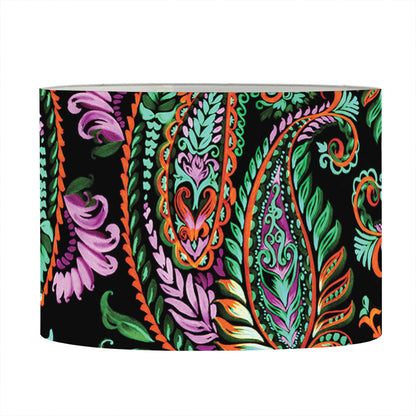 Green Orange And Pink Paisley Print Drum Lamp Shade