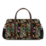 Green Orange And Pink Paisley Print Duffle Bag