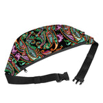 Green Orange And Pink Paisley Print Fanny Pack