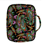 Green Orange And Pink Paisley Print Front Pocket Bible Bag